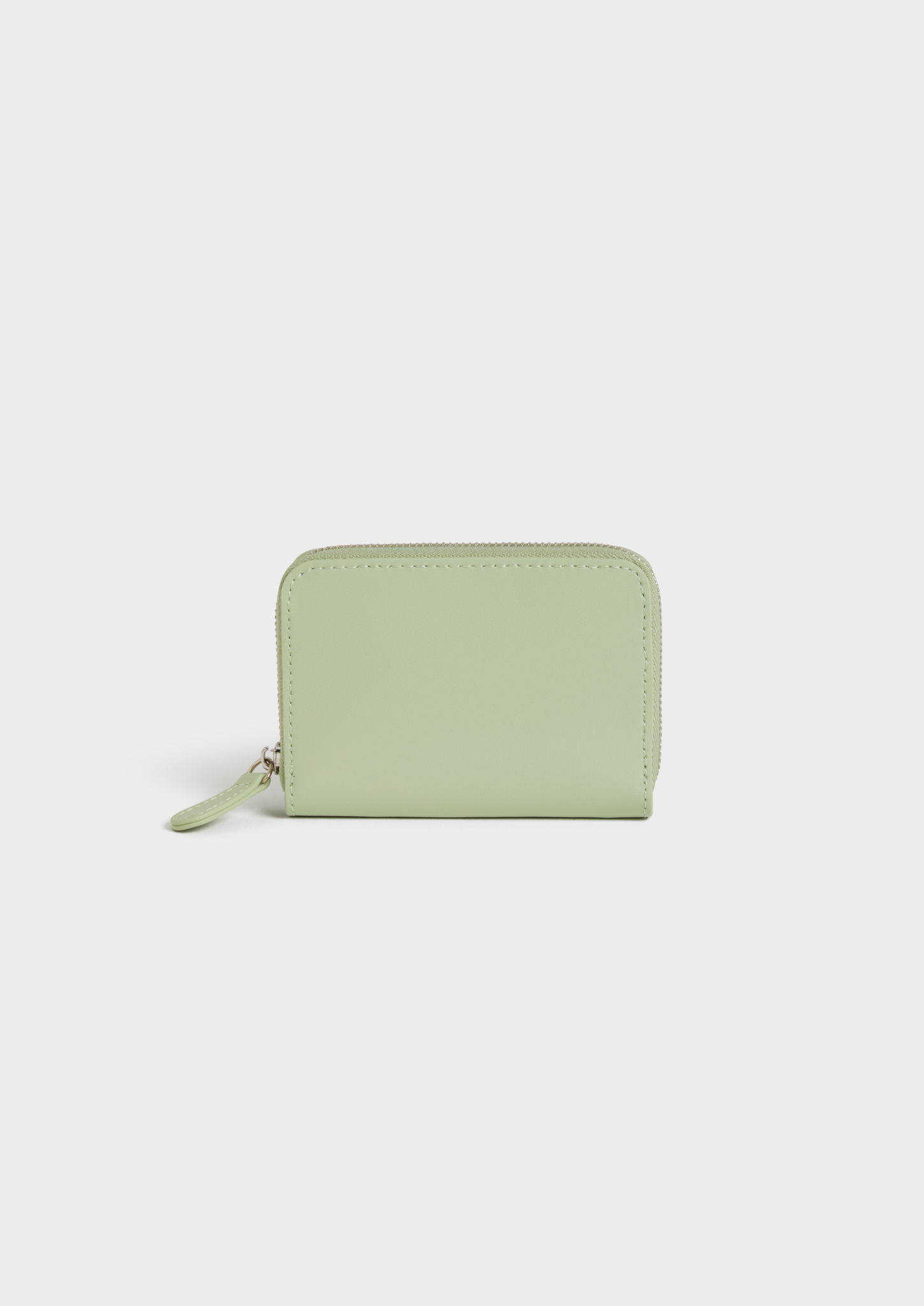 Portefeuille vert clair avec fermeture éclair