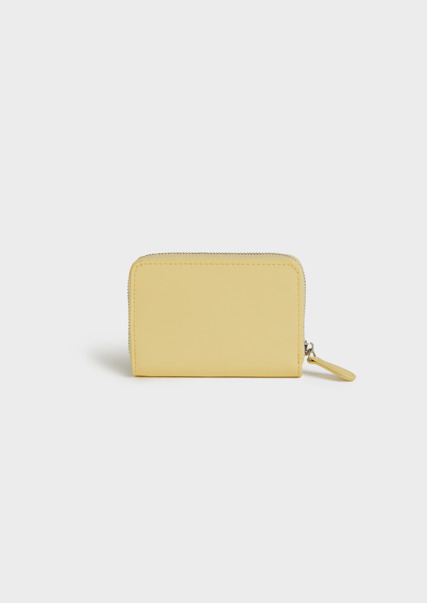 Portefeuille jaune pastel avec fermeture éclair