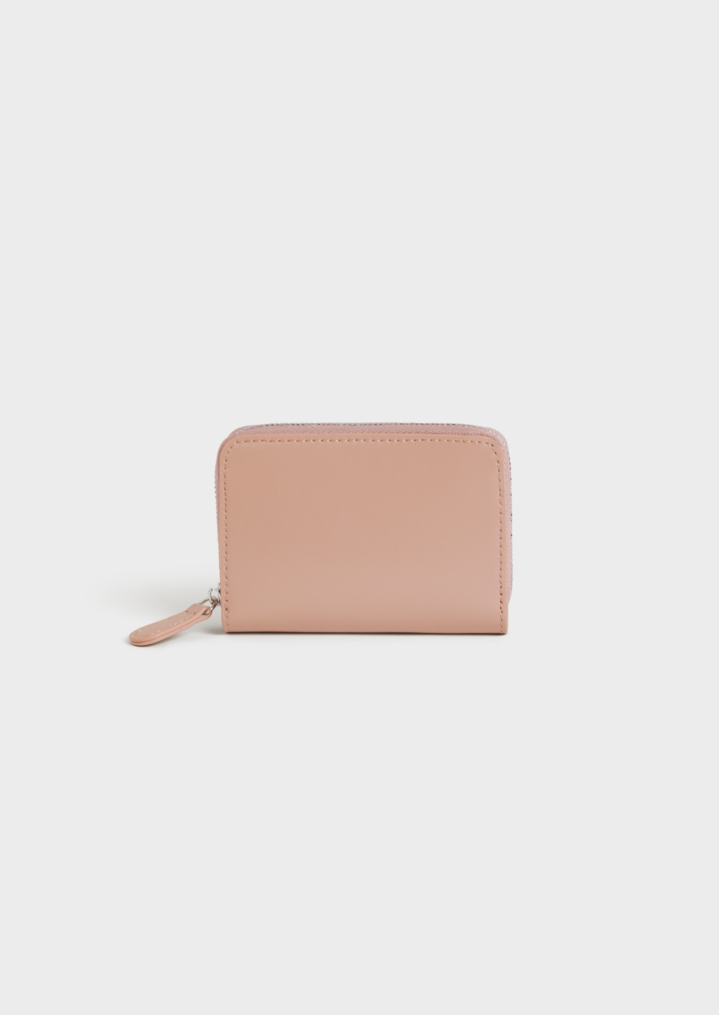 Portefeuille rose clair avec fermeture éclair